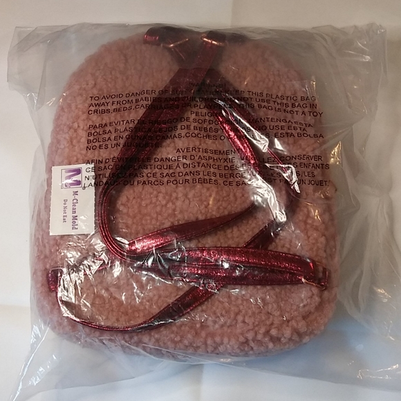 Girls Jeweled Critter Sherpa Mini Backpack - Picture 5 of 7